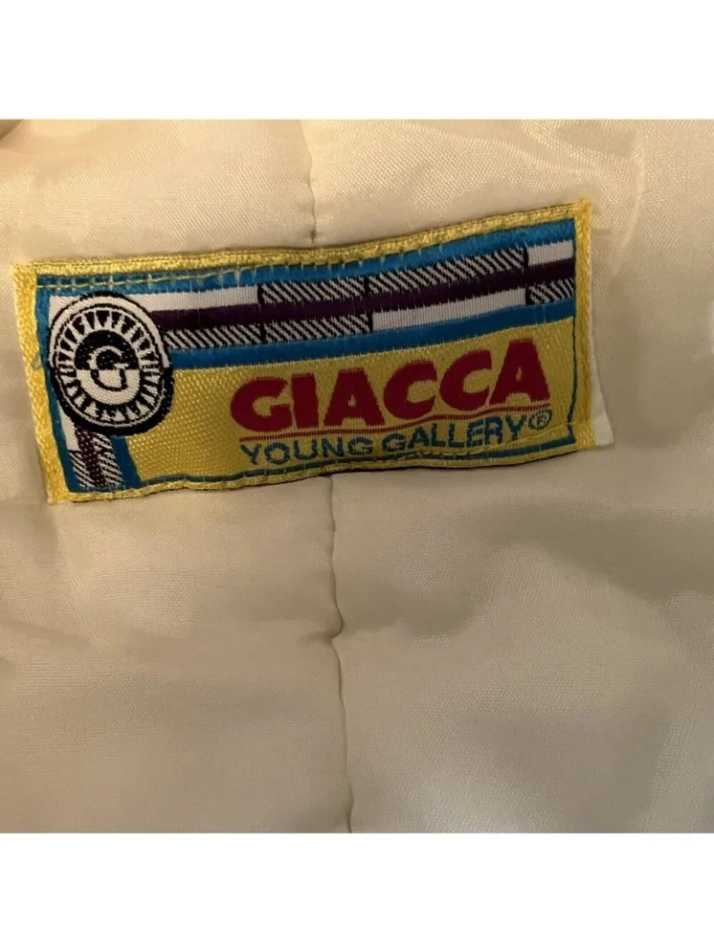 Vintage 80s Baby Snowsuit 6-9 Mo Cream White Jacquard Heart Buttons Giacca Young